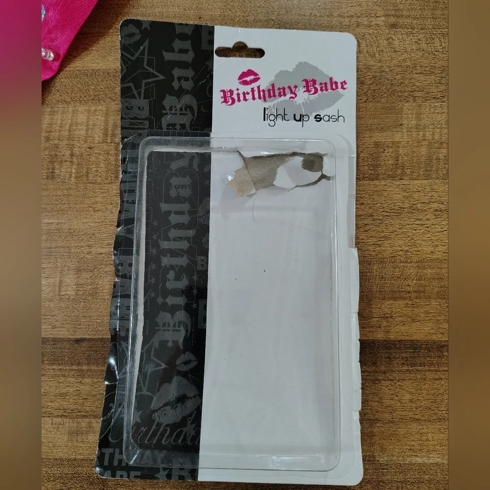 SPENCER'S Birthday Babe Hot Pink Light Up Satin Sash